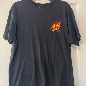 Santa Cruz Skateboards Blue Short Sleeve Tee with Vibrant Logo